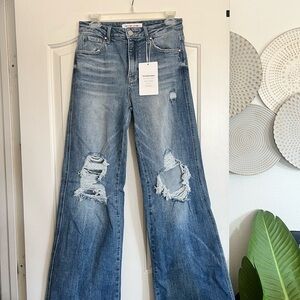 Distressed Blue Jeans